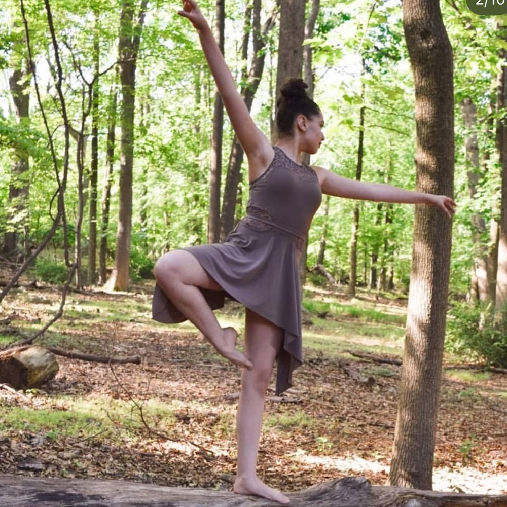 Weissman taupe with leotard attached dance costume